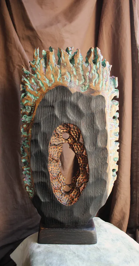 Зображення "Pulsar" від Andrii Hunka, розмір: 46*24*9.5, матеріали: Дерево, акрил, натуральне масло, медіум: Скульптура, місто: Львів , серія: Universe, ціна: $400