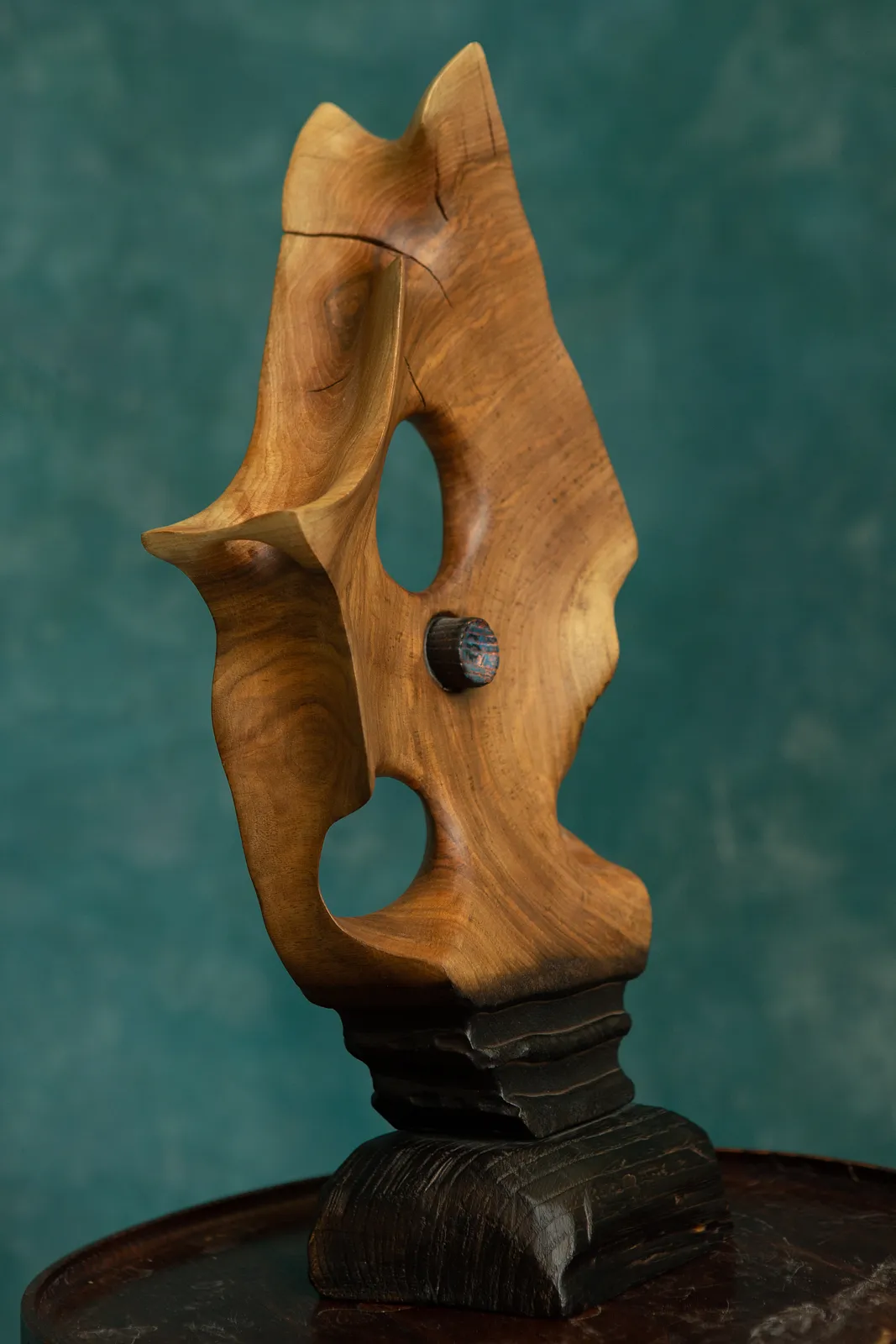 Image of Джерело by Andrii Hunka, size: 44*21*11, made of Дерево, натуральне масло,акрил, Скульптура medium, from Львів , part of the Annihilation series Photo 4 of 10.
