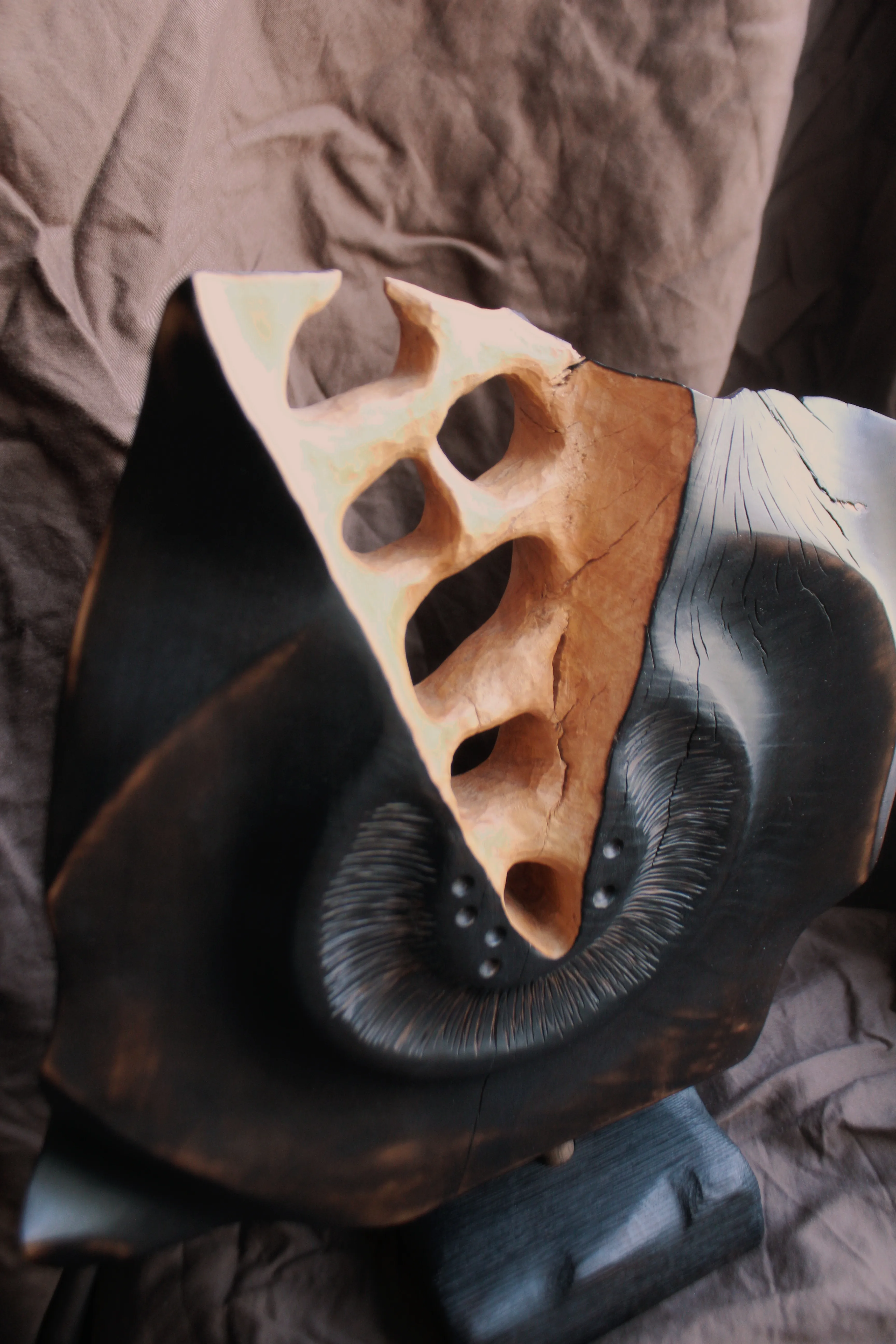 Зображення "Народження ядра " від Andrii Hunka, розмір: 44*18*10, матеріали: Дерево, натуральне масло, медіум: Скульптура, місто: Львів , серія: Mitosis, ціна: $400 Фото 3 з 12.