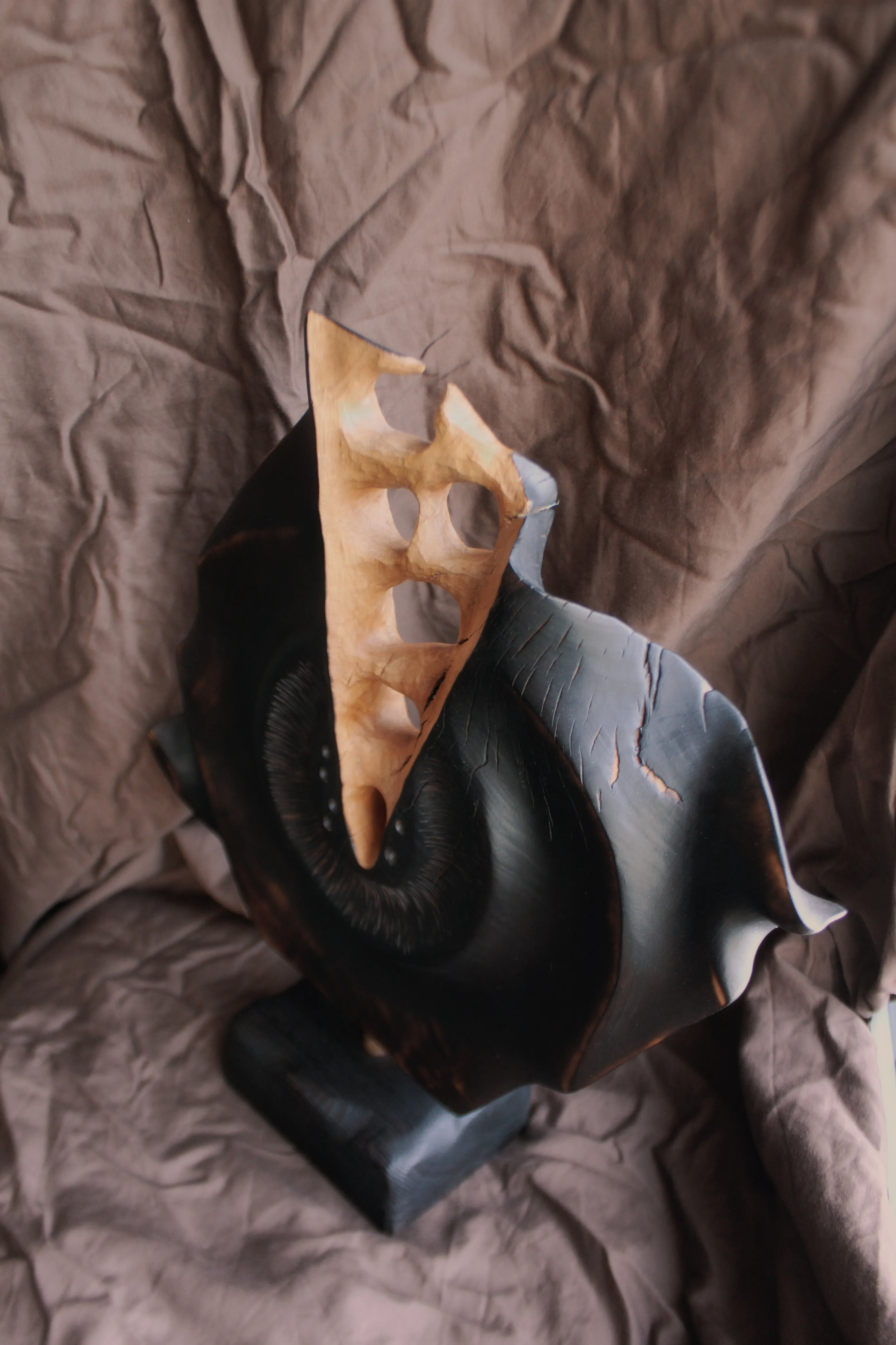 Зображення "Народження ядра " від Andrii Hunka, розмір: 44*18*10, матеріали: Дерево, натуральне масло, медіум: Скульптура, місто: Львів , серія: Mitosis, ціна: $400 Фото 6 з 12.