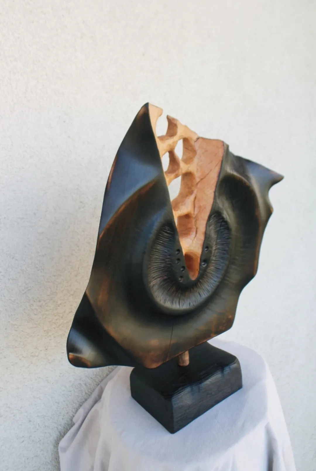 Зображення "Народження ядра " від Andrii Hunka, розмір: 44*18*10, матеріали: Дерево, натуральне масло, медіум: Скульптура, місто: Львів , серія: Mitosis, ціна: $400 Фото 11 з 12.