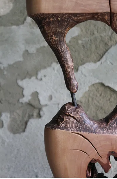 Зображення "Ерос та Танатос " від Andrii Hunka, розмір: 56*39*17, матеріали: Дерево, метал, масло, медіум: Скульптура, місто: Львів , серія: Annihilation, ціна: $450 Фото 6 з 11.