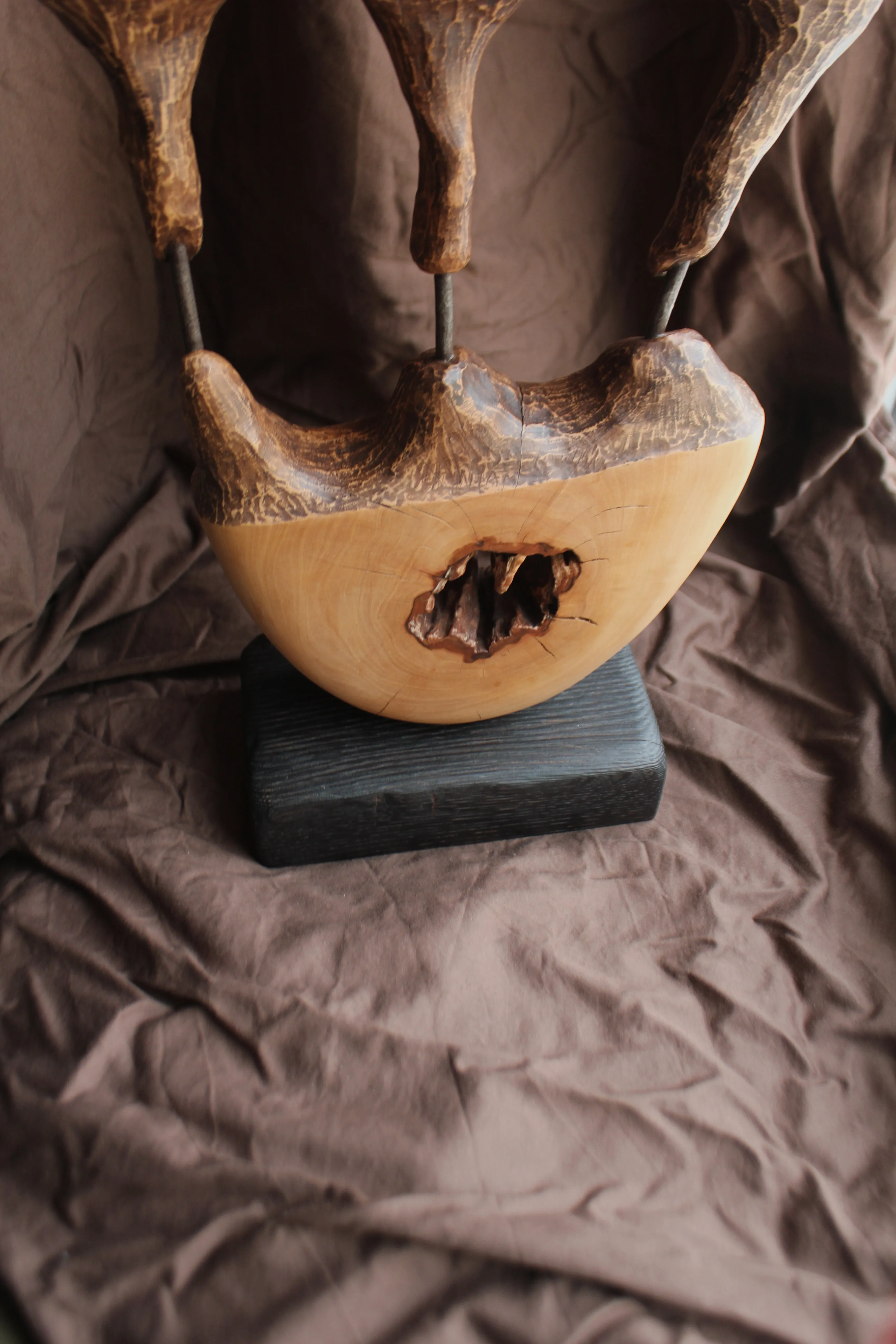 Зображення "Ерос та Танатос " від Andrii Hunka, розмір: 56*39*17, матеріали: Дерево, метал, масло, медіум: Скульптура, місто: Львів , серія: Annihilation, ціна: $450 Фото 10 з 11.